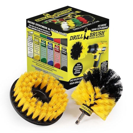 Drill Brush Power Scrubber By Useful Products 5 in W 5 in L Brush, Yellow TUY-OBY-COMBO